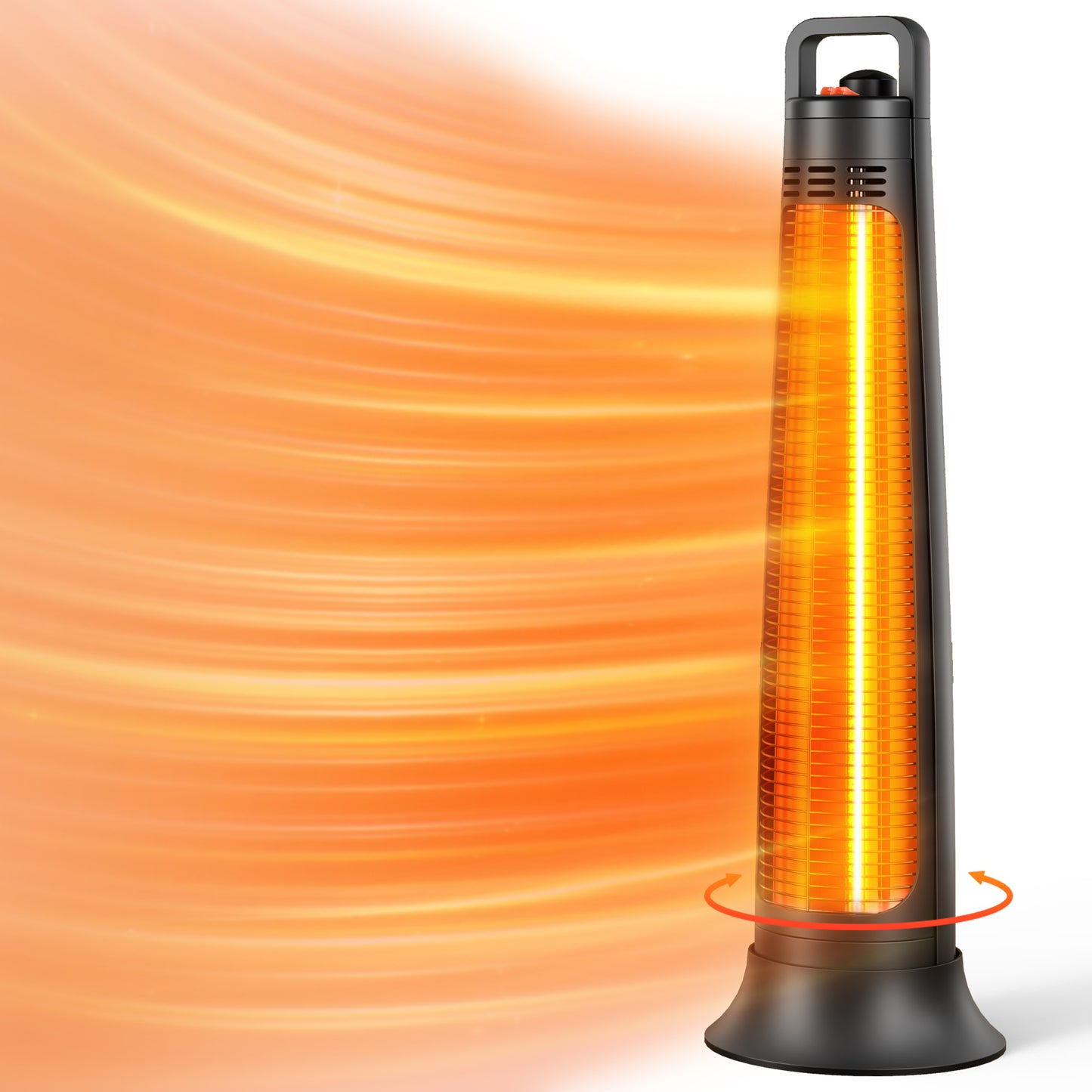 Patio Heater Electric, Portable Outdoor Heater, 1200W, 3S Instant Heating, Infrared Heater with 60°Oscillating, 180min Timer, Tip-over Protection, Super Quiet Heater for Indoor Outdoor Use, Black