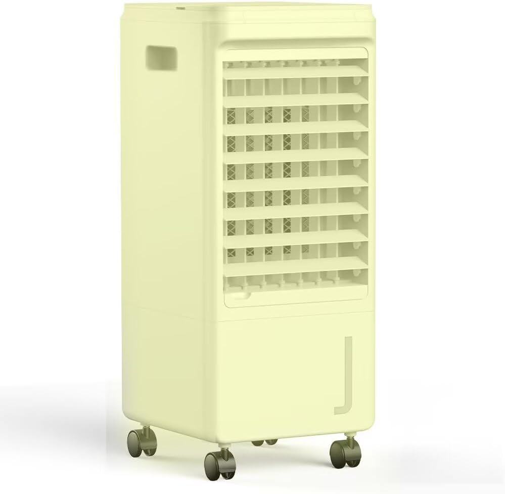 Windowless Portable Air Conditioners, 35" Evaporative Air Cooler w/1.2L Water Tank & 3 Ice Packs, 7H Timer & 60° Oscillation, 3-IN-1 Swamp Cooler Air Conditioner for Room Bedroom,Beige White