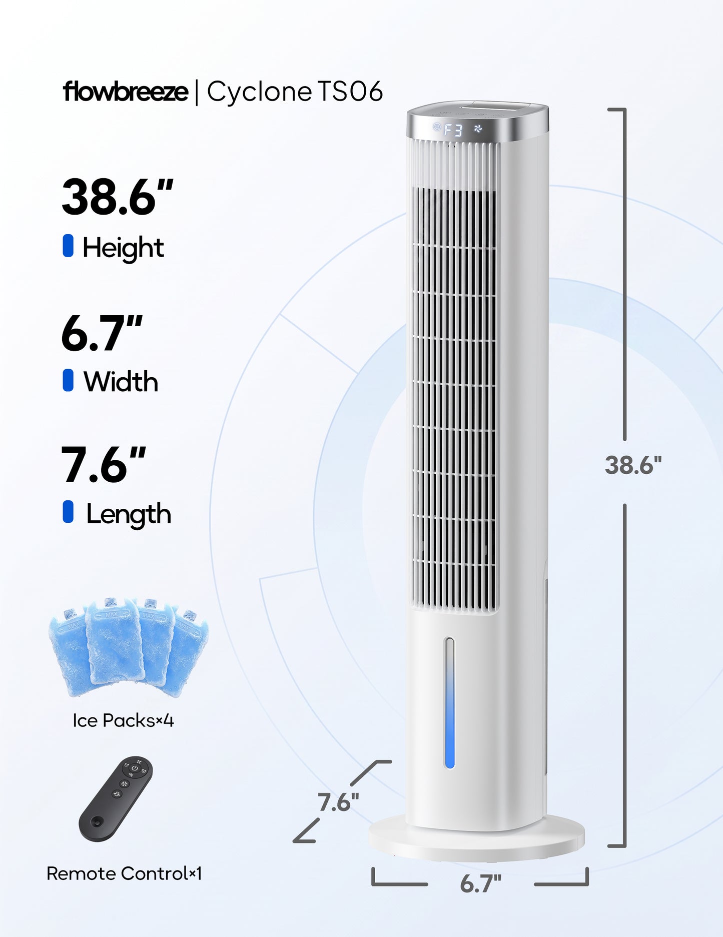 Windowless Portable Air Conditioner, 38.6" Evaporative Air Cooler for Room No Window, 12H Timer, 4 Modes, Remote Control, 120° Max Oscillating, Large Water Tank, Quiet AC Unit for Bedroom, White