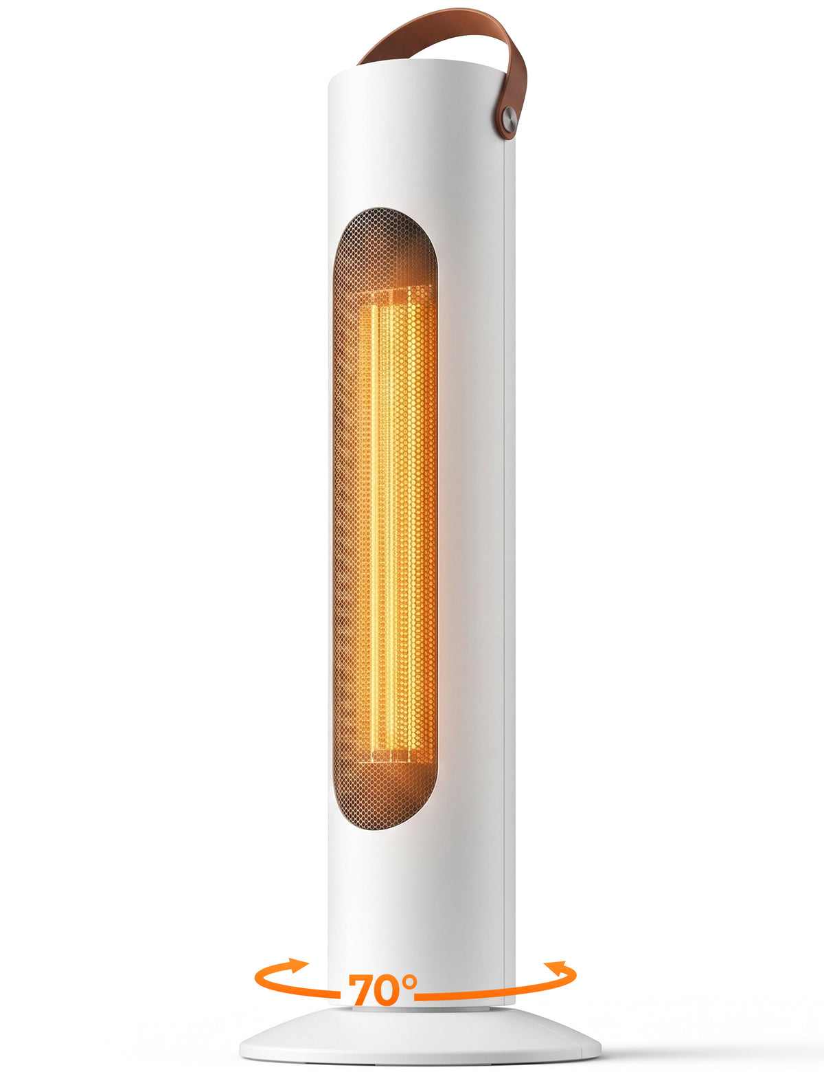 Space Heaters for Indoor Use, 25" 2-IN-1 Tower Heater and Fan Combo, 2S Instant Heating, 70°Oscillation, 1500W, 3 Heating & Fan Modes,Electric Portable Heater for Office, Home, White