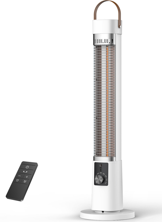 outdoor heater with remote, 2s instant heating, 9 level, 1500W heater for room, white-2