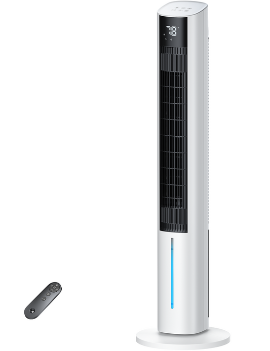 FLOWBREEZE Windowless Portable Air Conditioner, 44" Evaporative Cooler with Remote for Room No Window, Digital Display, 12H Timer, Quiet Cooling Fan for Bedroom and Indoor Use