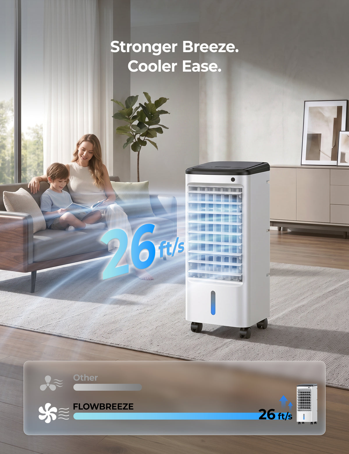 Windowless Portable Air Conditioners for Small Room, 6 Ice Packs Evaporative Cooler with 12H Timer, 1.2 Gal Tank, Oscillating Cooler, Quiet Small ac Unit for Room Office Use