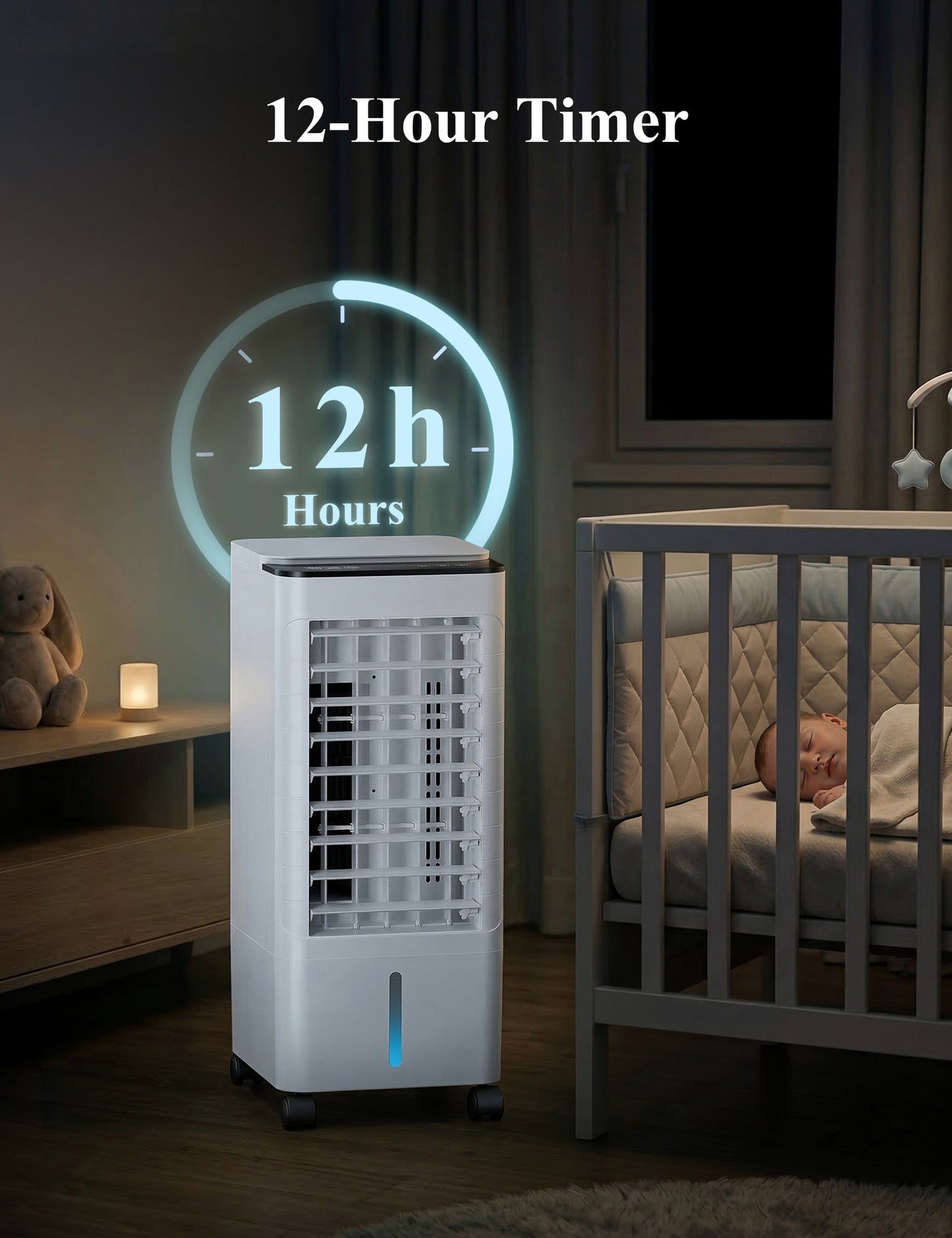 Windowless Portable Air Conditioners for Small Room, Evaporative Air Cooler No Window, 12H Timer, 1.2Gal Tank, 4 Modes & 3 Speeds, Oscillating Swamp Cooler with Remote, Quiet AC Unit for Bedroom Cream