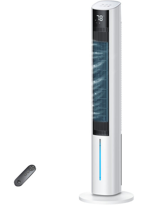 Windowless Portable Air Conditioner, 45.1" Evaporative Air Cooler w/1.06Gal Water Tank & 4 Ice Packs, 12H Timer, 60° Swing, No Hose No Window Needed, 3-IN-1 Quiet AC Unit for Bedroom