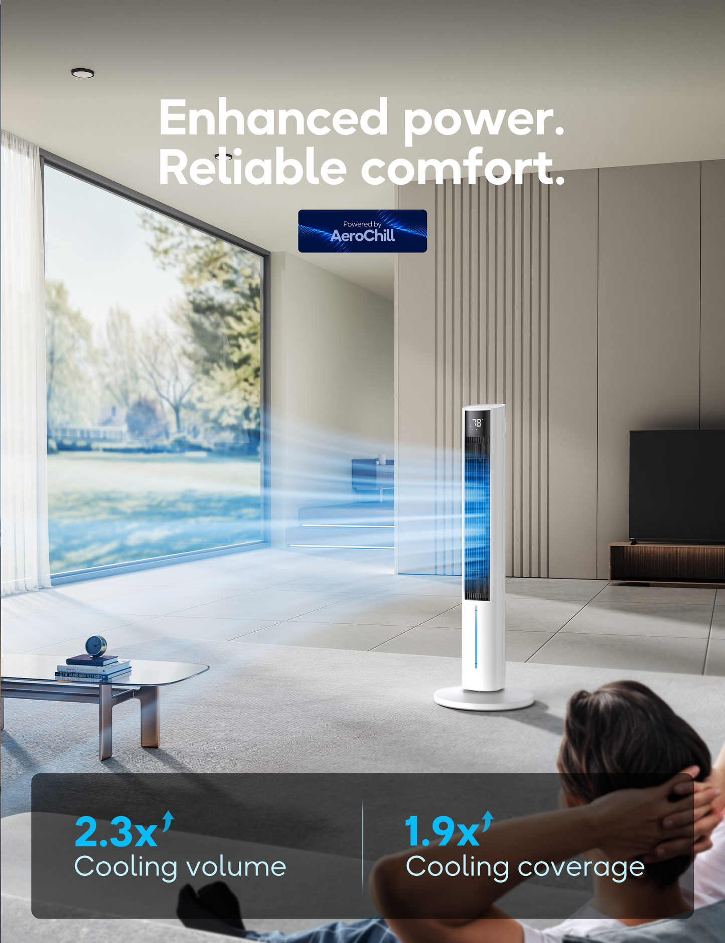 FLOWBREEZE Windowless Portable Air Conditioner, 44" Evaporative Cooler with Remote for Room No Window, Digital Display, 12H Timer, Quiet Cooling Fan for Bedroom and Indoor Use