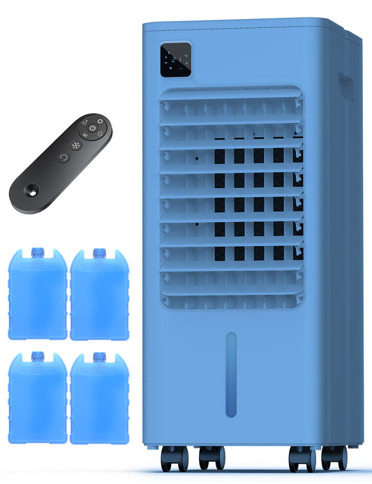 Portable Air Conditioners, Evaporative Air Cooler, Quiet Operation, 1-12H Timer for Auto Shut-off, 5 Modes & 3 Speeds, 2 Gallon Water Tank, 100°Oscillating Windowless Air Conditioner, Blue