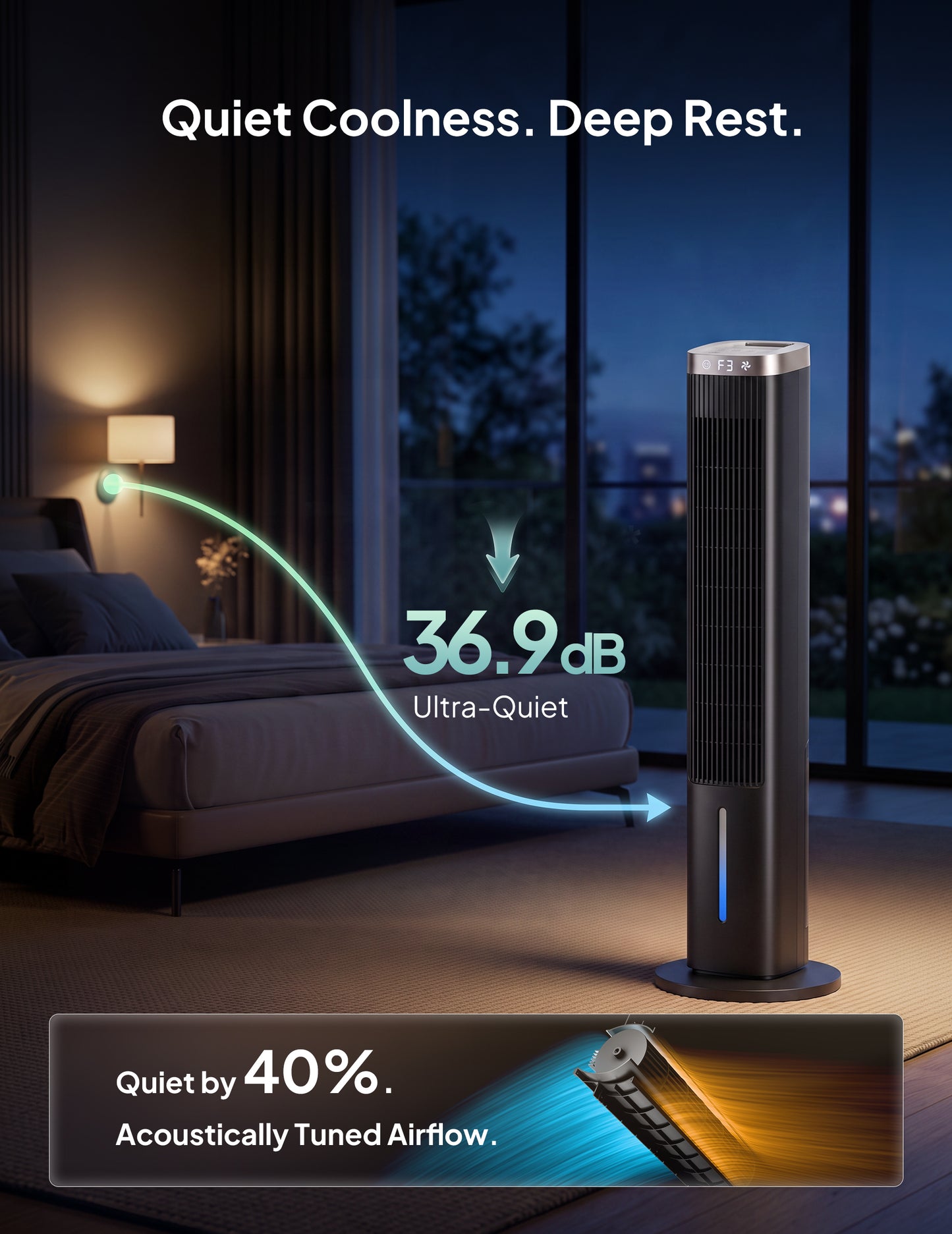 Windowless Portable Air Conditioner, 38.7" Evaporative Air Cooler for Room No Window, 12H Timer, 4 Modes, Remote Control, 120° Max Oscillating, Large Water Tank, Quiet AC Unit for Bedroom, Black