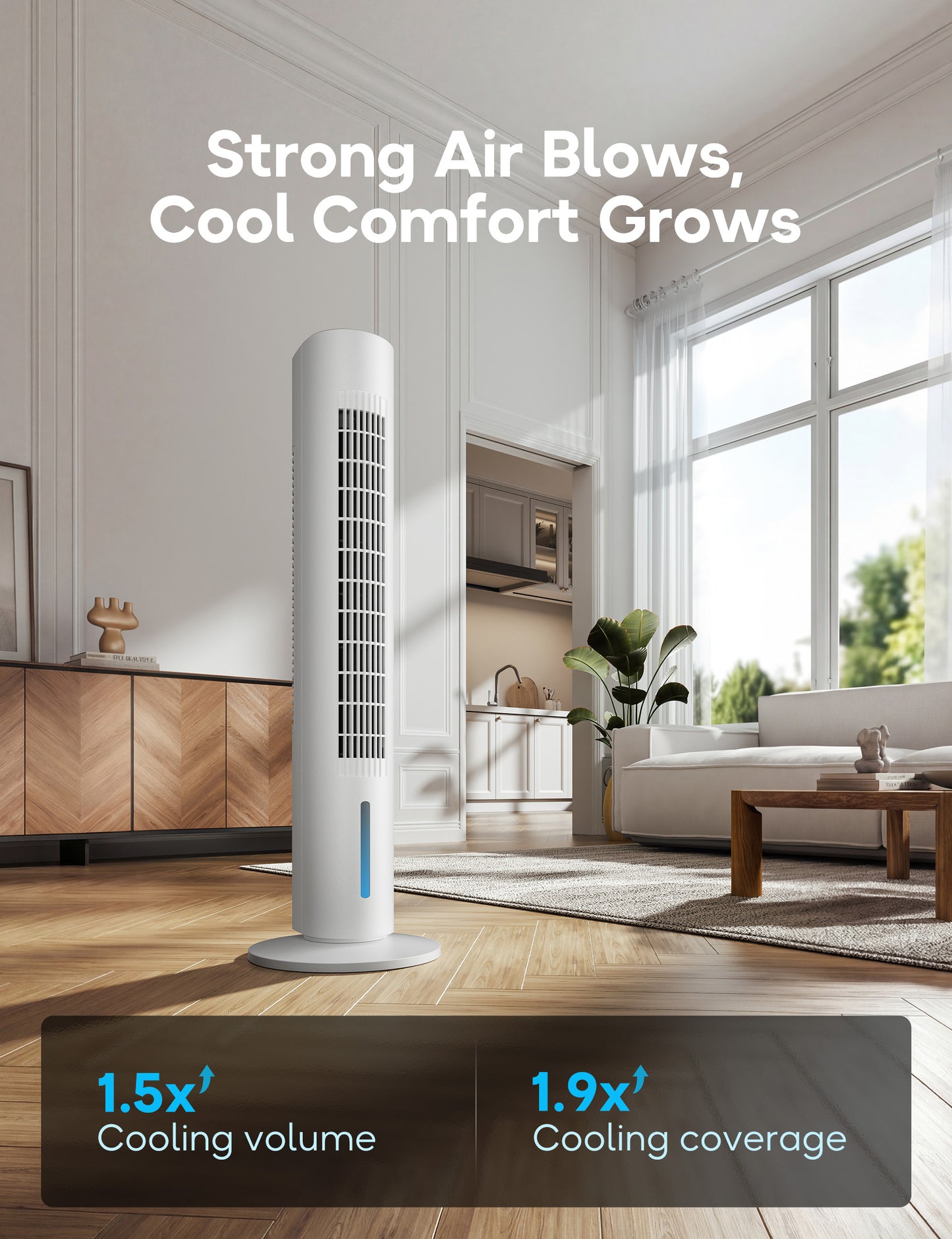 Windowless Portable Air Conditioner, 35" Evaporative Air Cooler for Room No Window, 7H Timer, 4 Modes, Remote Control, 140° Max Oscillating, Large Water Tank, Quiet AC Unit for Bedroom, White
