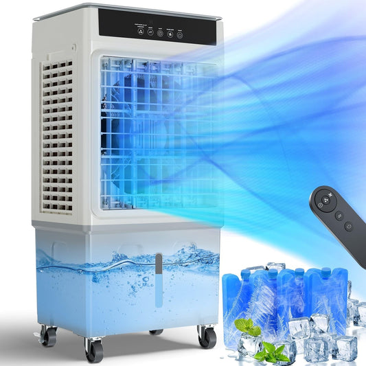 Windowless Portable Air Conditioner, 12H Timer & 2-Gal Tank, 24" Ventless Swamp Cooler, 3-IN-1 Portable AC Unit with Remote, 40°Oscillation, 3 Modes & 3 Speeds for Room Home Office