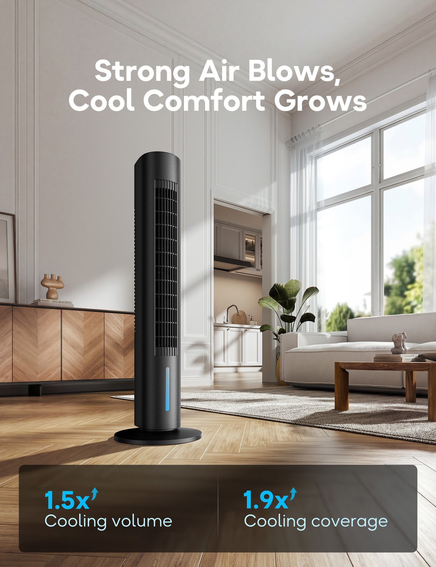 Windowless Portable Air Conditioner, 35" Evaporative Air Cooler for Room No Window, 7H Timer, 4 Modes, Remote Control, 140° Max Oscillating, Large Water Tank, Quiet AC Unit for Bedroom, Black