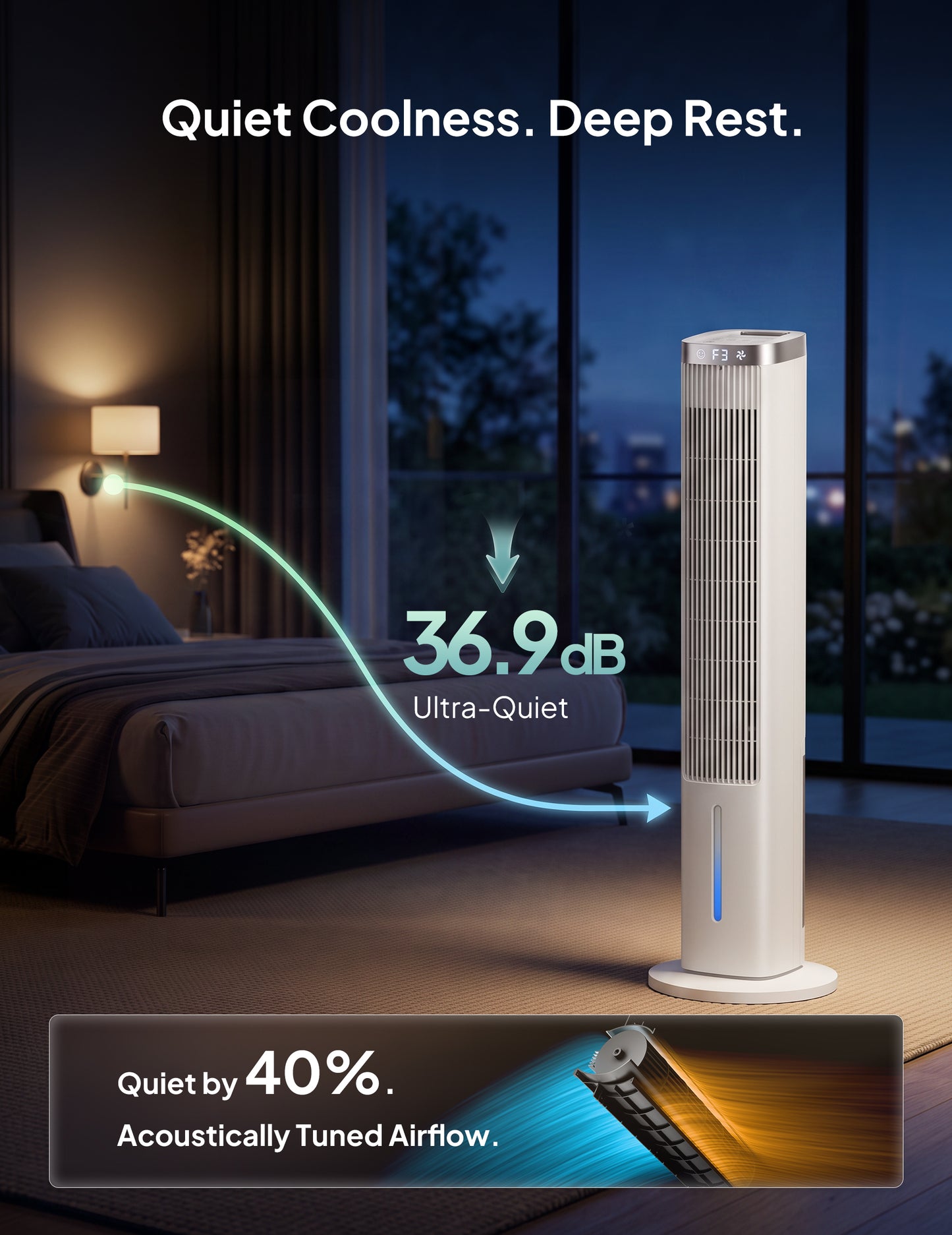 Windowless Portable Air Conditioner, 38.6" Evaporative Air Cooler for Room No Window, 12H Timer, 4 Modes, Remote Control, 120° Max Oscillating, Large Water Tank, Quiet AC Unit for Bedroom, White