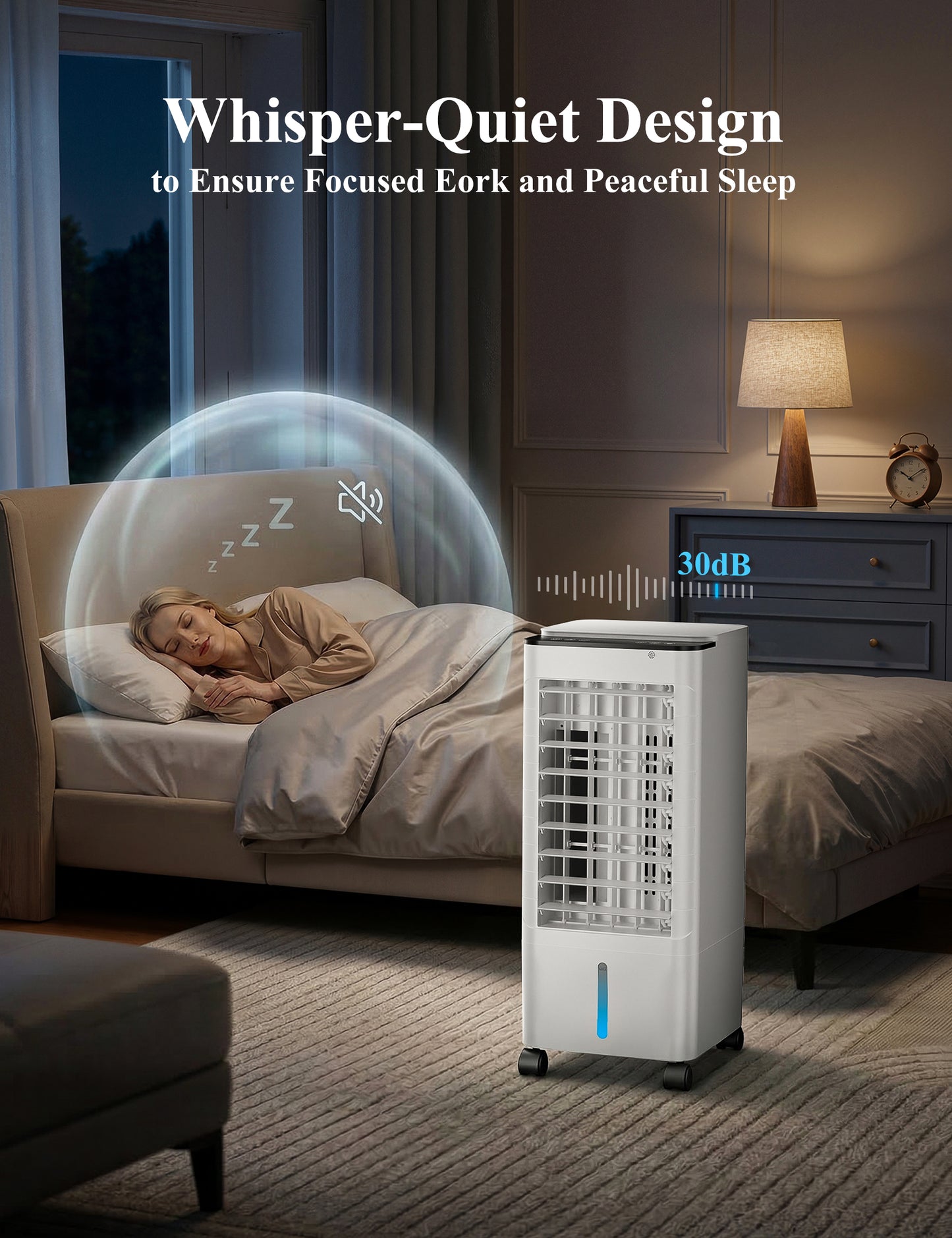 Windowless Portable Air Conditioners for Small Room, Evaporative Air Cooler No Window, 12H Timer, 1.2Gal Tank, 4 Modes & 3 Speeds, Oscillating Swamp Cooler with Remote, Quiet AC Unit for Bedroom Cream