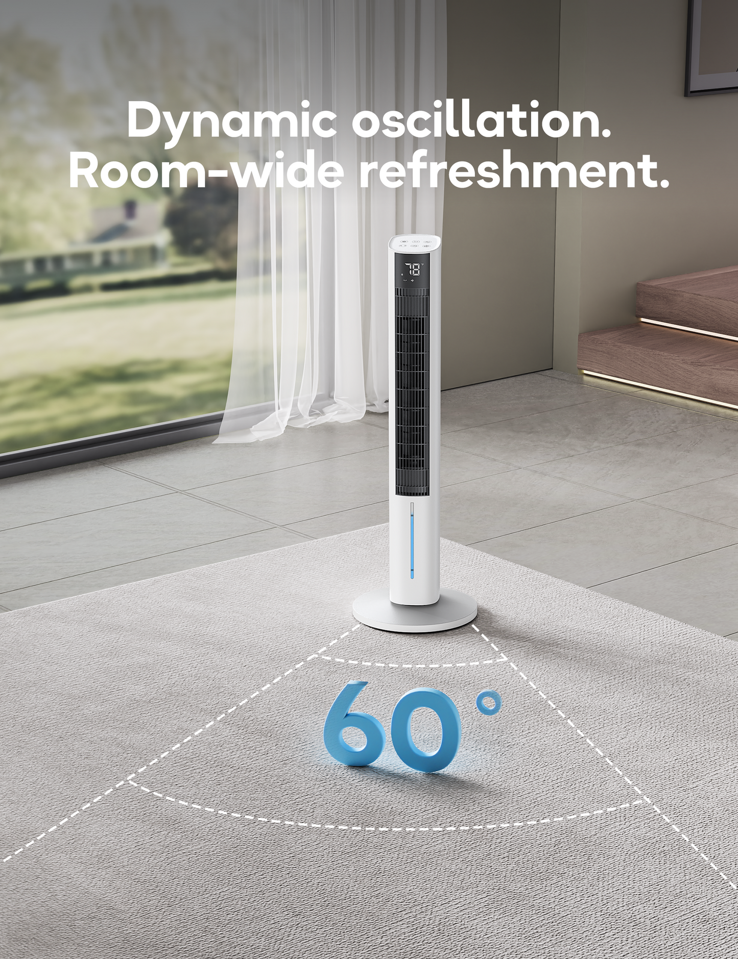 FLOWBREEZE Windowless Portable Air Conditioner, 44" Evaporative Cooler with Remote for Room No Window, Digital Display, 12H Timer, Quiet Cooling Fan for Bedroom and Indoor Use