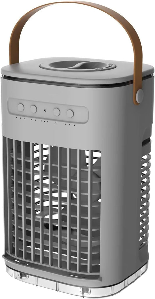 3-IN-1 Portable Air Conditioners, Personal Evaporative Air Cooler Fan, 2 Ice Packs, 1-7h Timer & Remote, Mini Air Conditioner for Room Desktop Outdoors,grey