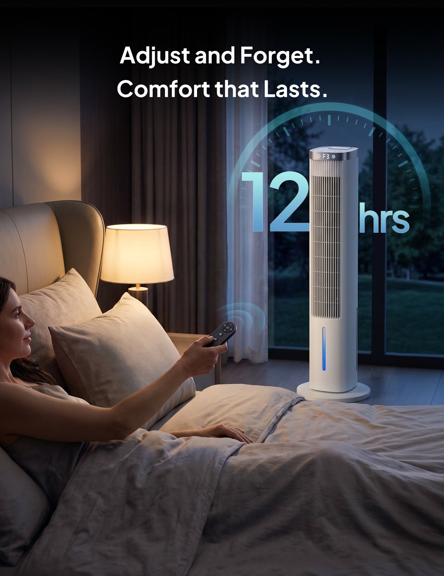 Windowless Portable Air Conditioner, 38.6" Evaporative Air Cooler for Room No Window, 12H Timer, 4 Modes, Remote Control, 120° Max Oscillating, Large Water Tank, Quiet AC Unit for Bedroom, White