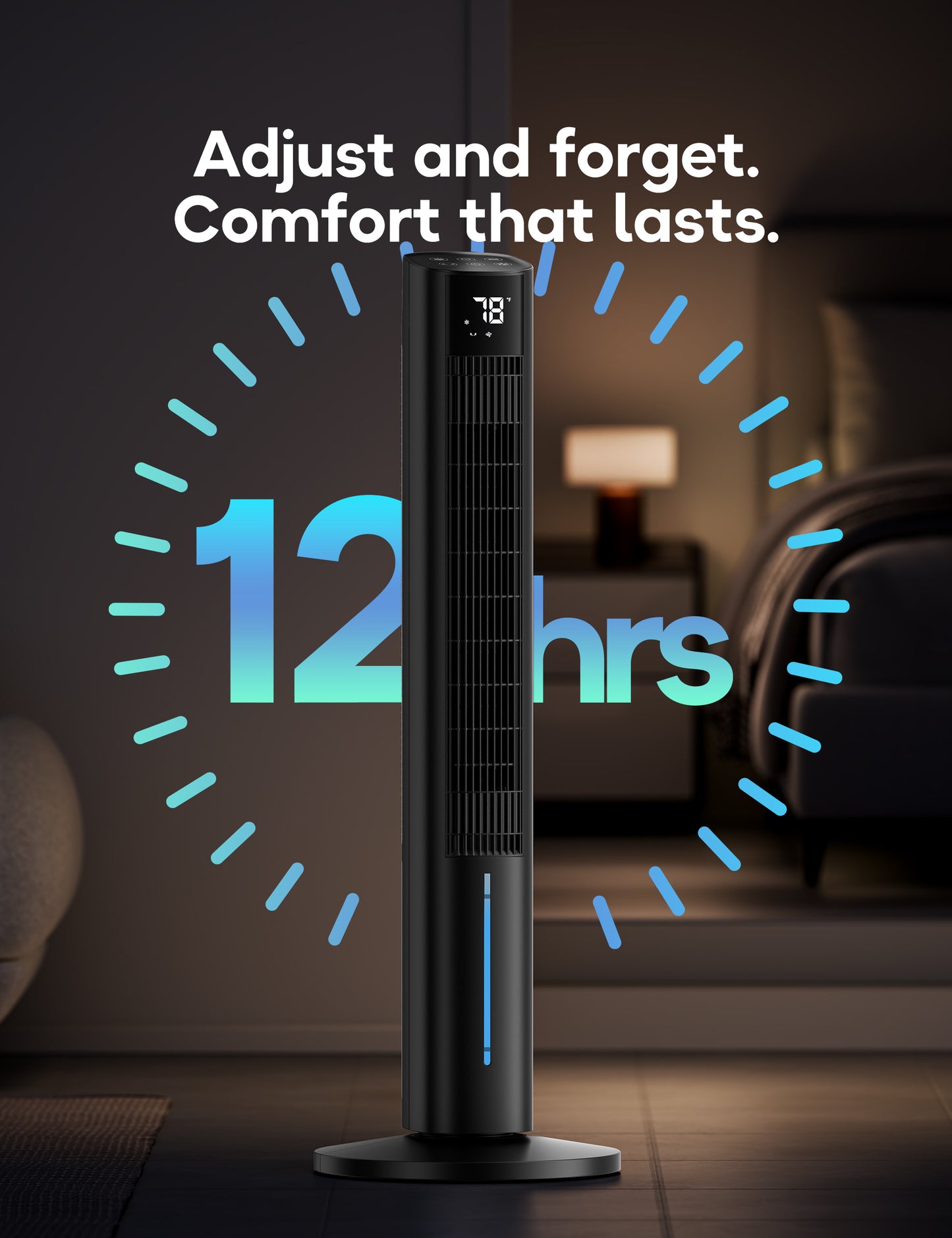 Windowless Portable Air Conditioners, 45" Evaporative Cooler for Room No window, 12H Timer & 60° Swing, 1.06Gal Water Tank & 4 Ice Packs, Quiet Portable ac Unit with Remote for Bedroom Black Grey