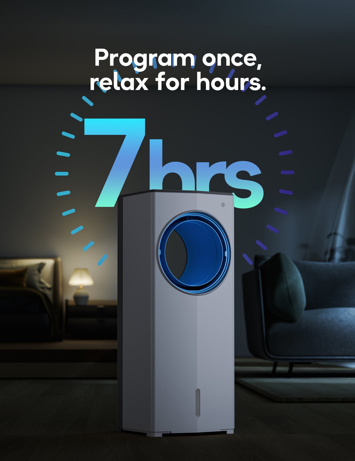 Windowless Portable Air Conditioner, 26.4" Small Evaporative Air Cooler for Room No Window, 3-Speed Settings, 4 Modes, 7H Timer, Remote Control, 4 Ice Packs, Quiet AC Unit for Bedroom, Jet