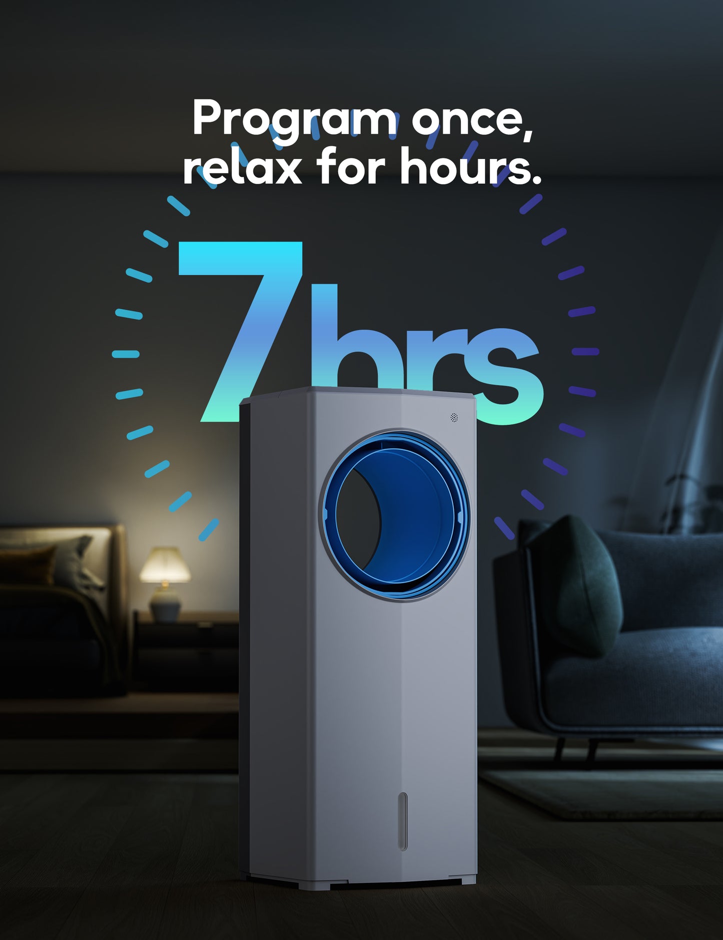 FLOWBREEZE Windowless Portable Air Conditioner, 23" Small Evaporative Air Cooler for Room No Window, 3-Speed Settings, 4 Modes, 7H Timer, Remote Control, 4 Ice Packs, Quiet AC Unit for Bedroom