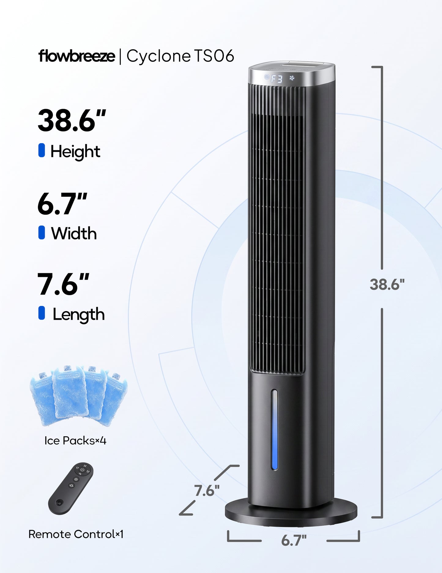 Windowless Portable Air Conditioner, 38.7" Evaporative Air Cooler for Room No Window, 12H Timer, 4 Modes, Remote Control, 120° Max Oscillating, Large Water Tank, Quiet AC Unit for Bedroom, Black