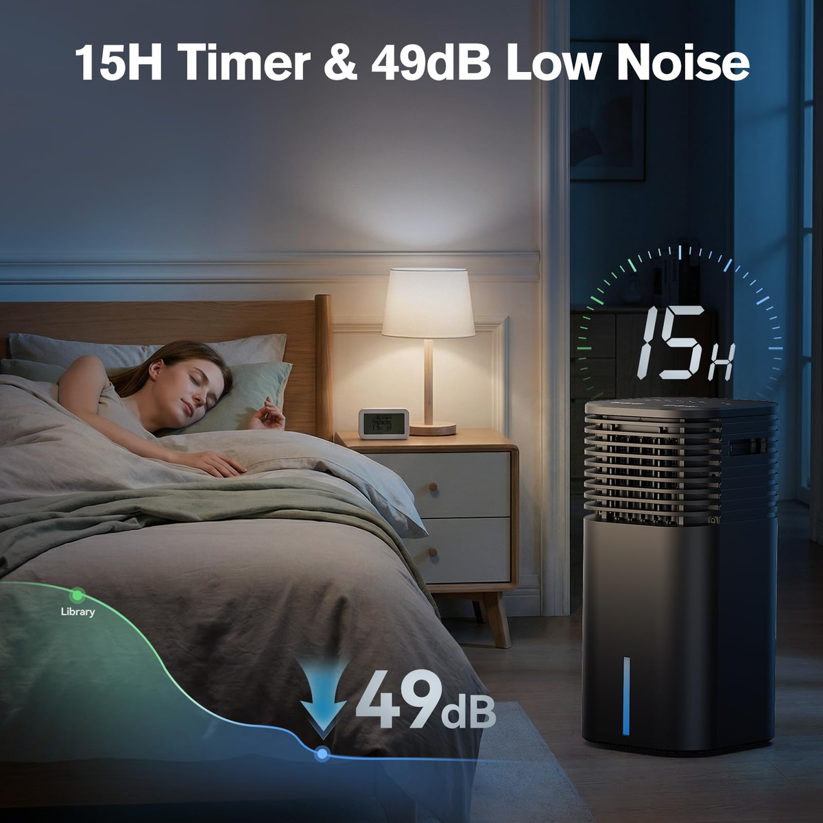24" Windowless Portable Air Conditioner, 3-IN-1 Portable AC Unit with Remote, 15H Timer & 120°Oscillation, 2-Gal Tank, 3 Modes & 3 Speeds, Ultra-Quiet Ventless Swamp Cooler for Home Office, MatteBlack