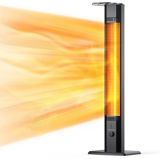 FLOWBREEZE Patio Heater, Portable Outdoor Heater, 1200W, 3S Instant Heating, Infrared Heater with 60°Oscillating, 180min Timer, Tip-over Protection, Super Quiet Electric Heaters for Indoor Outdoor Use