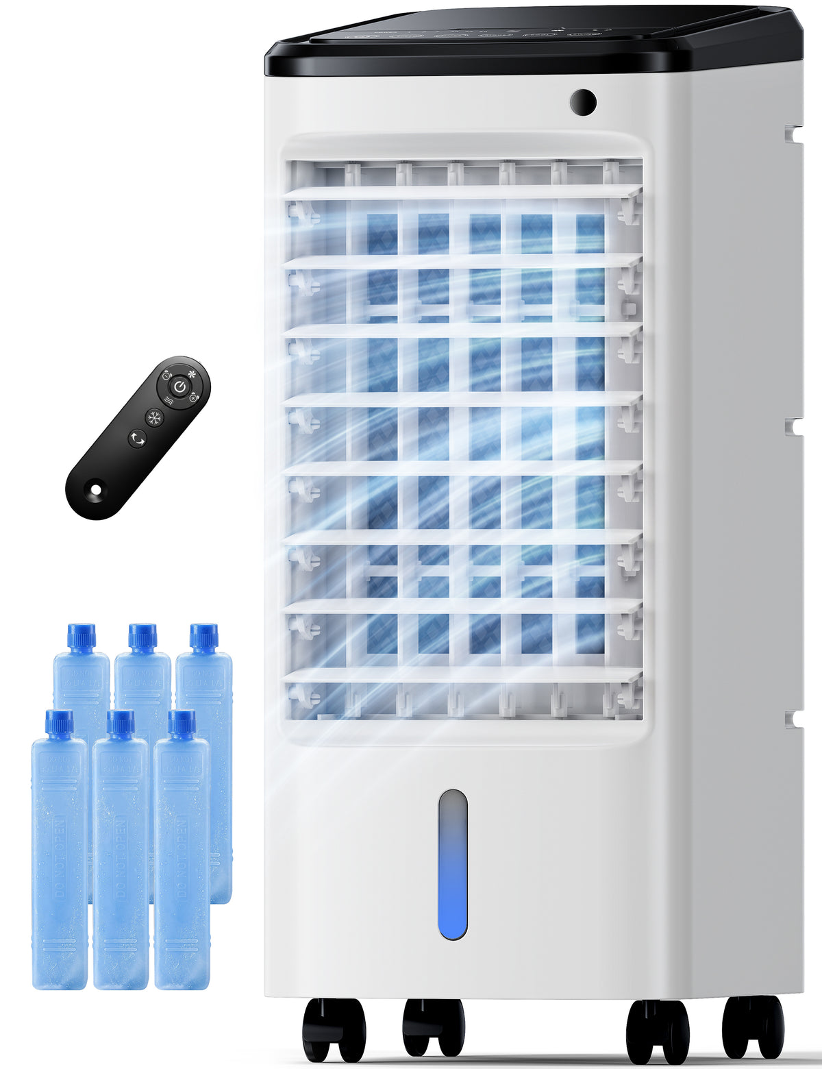 Windowless Portable Air Conditioners for Small Room, 6 Ice Packs Evaporative Cooler with 12H Timer, 1.2 Gal Tank, Oscillating Cooler, Quiet Small ac Unit for Room Office Use