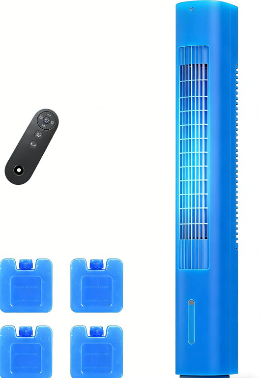 35 INCH Evaporative Air Cooler, 3-IN-1 Quiet Portable Air Conditioners with 3 Speed, 50W Energy Saving Oscillating Cooling Fan, 7H Smart Timer, Remote, Windowless Air Conditioner, Black