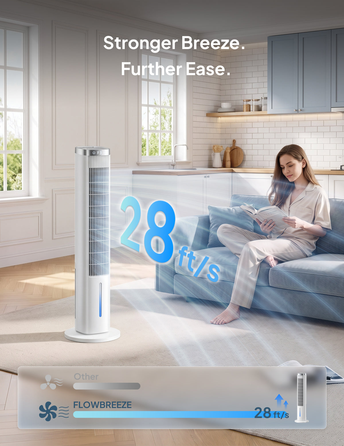 Windowless Portable Air Conditioner, 38.8" Evaporative Air Cooler for Room No Window, 12H Timer, 4 Modes, Remote Control, 120° Max Oscillating, Large Water Tank, Quiet AC Unit for Bedroom, White